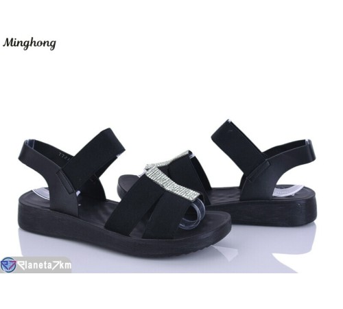 Босоніжки жіночі на літо (8 пар р.37-42) чорний  "HORSE"