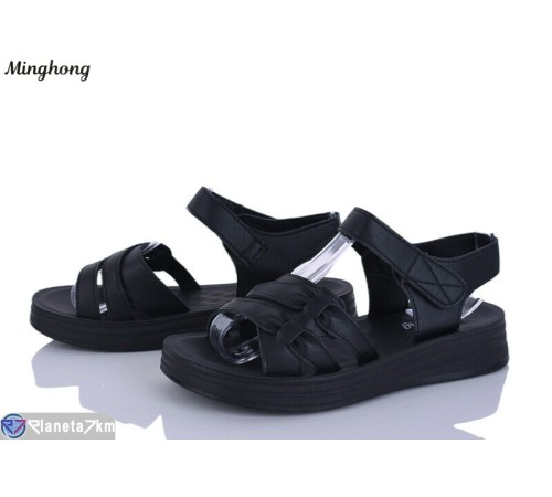 Босоніжки жіночі на літо (8 пар р.37-42) чорний  "HORSE"