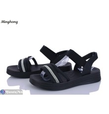 Босоніжки жіночі на літо (8 пар р.37-42) чорний  "HORSE"