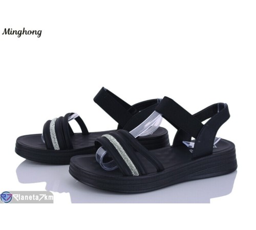 Босоніжки жіночі на літо (8 пар р.37-42) чорний  "HORSE"