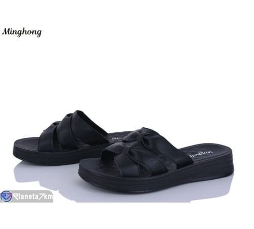 Шлепки жіночі на літо (8 пар р.37-42) чорний  "HORSE"