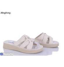 Шлепки жіночі на літо (8 пар р.37-42) бежевий  "HORSE"