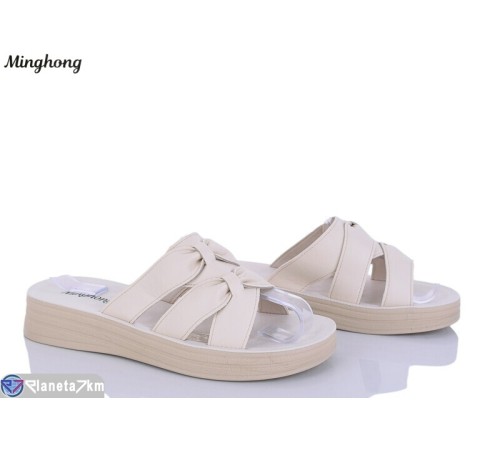 Шлепки жіночі на літо (8 пар р.37-42) бежевий  "HORSE"