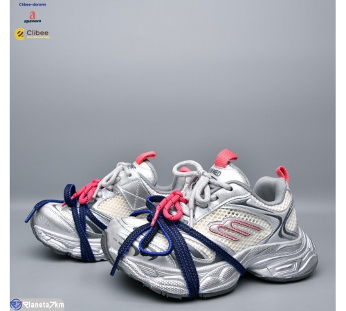 Дитячі кросівки на літо (7 пар р.31-37) срібний  "BELIES-D"