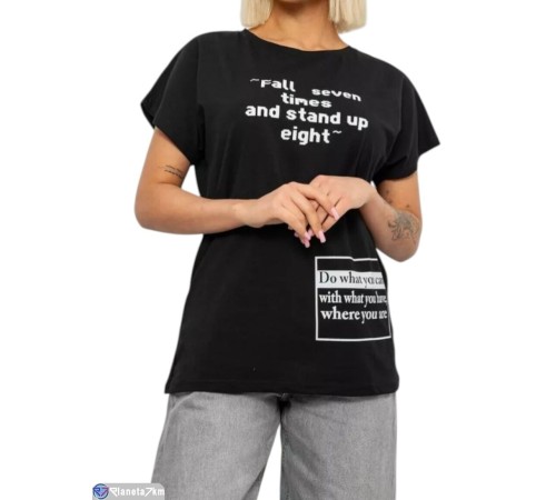 Футболка жіноча на літо (4 шт. р.сетка L-XL) чорний  "Masari"