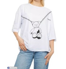 Футболка жіноча на літо (4 шт. р.сетка L-XL) білий  "Masari"