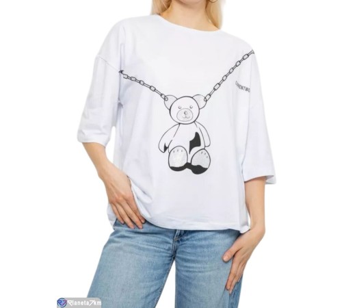 Футболка жіноча на літо (4 шт. р.сетка L-XL) білий  "Masari"