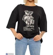 Футболка жіноча на літо (4 шт. р.сетка L-XL) чорний  "Masari"