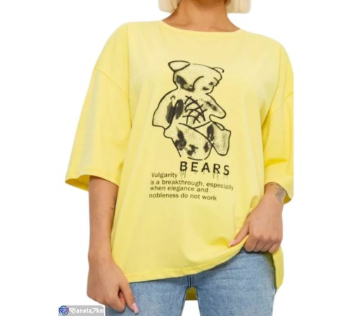 Футболка жіноча на літо (4 шт. р.сетка L-XL) жовтий  "Masari"