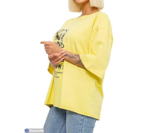 Футболка жіноча на літо (4 шт. р.сетка L-XL) жовтий  "Masari"