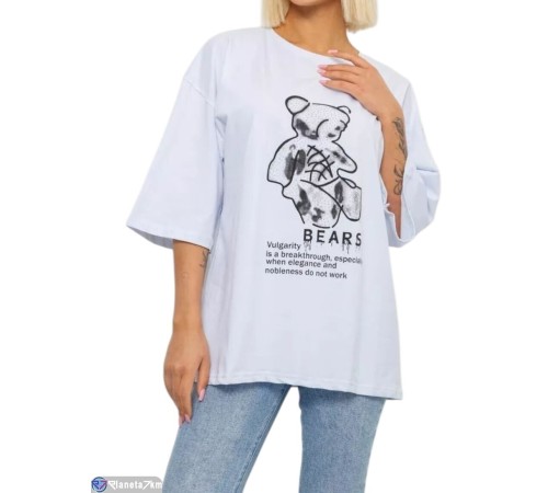 Футболка жіноча на літо (4 шт. р.сетка L-XL) білий  "Masari"