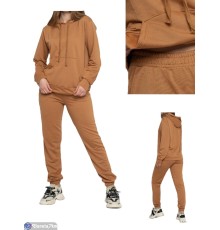Спортивний костюм жіночий на весну/осінь (4 шт. р.сетка M-2XL) коричневий  "Masari"