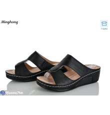 Шлепки жіночі на літо (8 пар р.36-41) чорний  "HORSE"