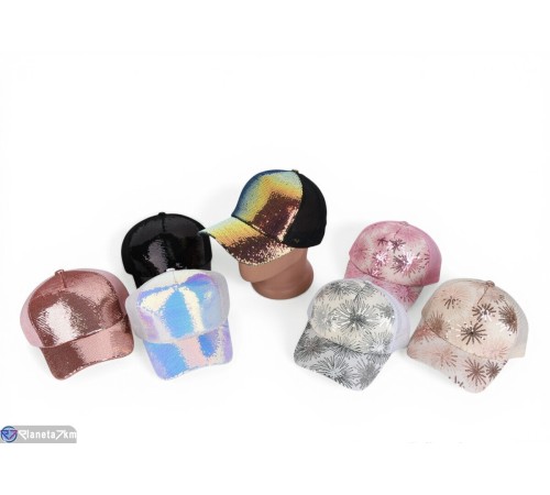 Кепка жіноча на літо (5 шт. р.сетка 56-58) мікс  "Enigma"