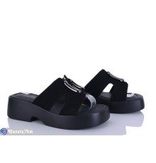 Шлепки жіночі на літо (8 пар р.36-41) чорний  "LOREDANA"