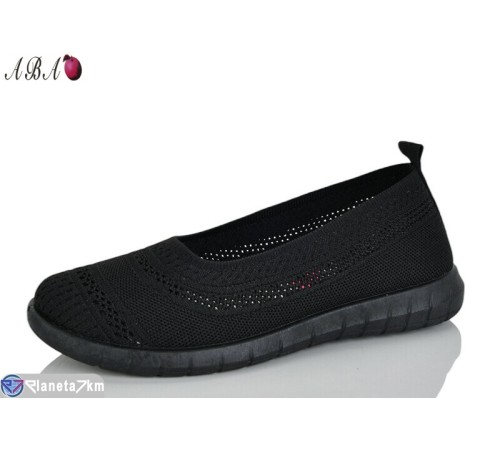 Балетки жіночі на літо (8 пар р.37-41) чорний  "Aba"