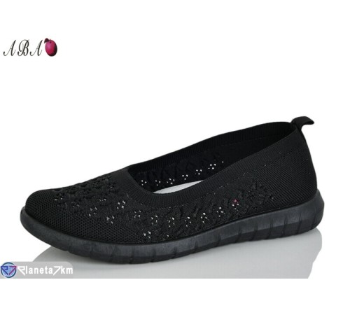 Балетки жіночі на літо (8 пар р.37-41) чорний  "Aba"