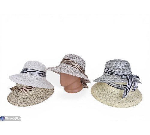 Капелюх жіночий на літо (75 шт. р.сетка 57-59) мікс  "KaPira"