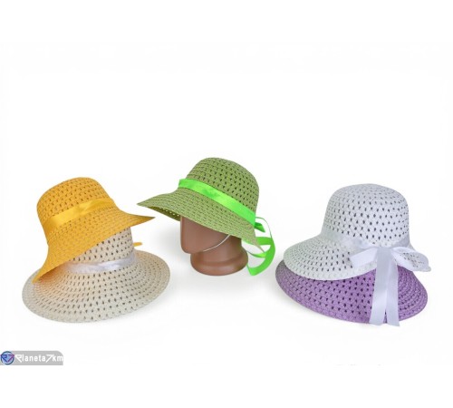 Капелюх жіночий на літо (60 шт. р.сетка 57-59) мікс  "KaPira"