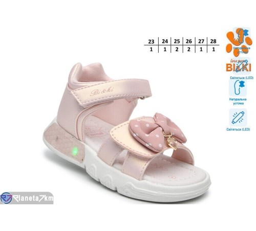 Дитячі босоніжки на літо (8 пар р.23-28) рожевий  "TOMMY"