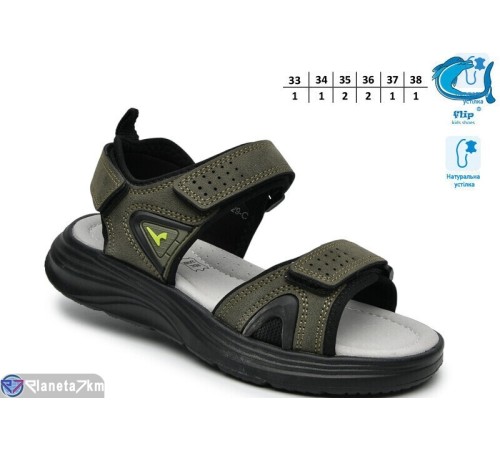 Сандалі дитячі на літо (8 пар р.33-38) зелений  "TOMMY"