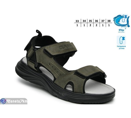 Сандалі дитячі на літо (8 пар р.33-38) зелений  "TOMMY"