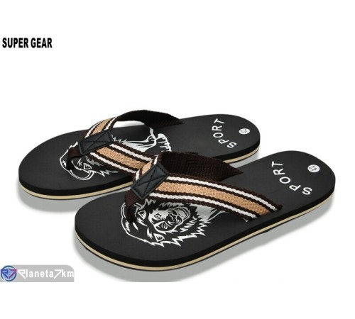 Чоловічі в'єтнамки на літо (10 пар р.40-45) коричневий  "Super Gear"