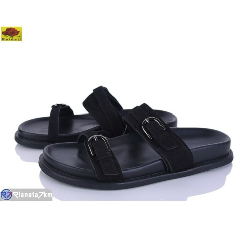 Шлепки жіночі на літо (8 пар р.36-41) чорний  "Mei De Li"