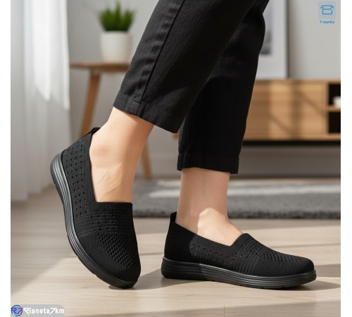 Балетки жіночі на літо (8 пар р.37-42) чорний  "KULIBABA"