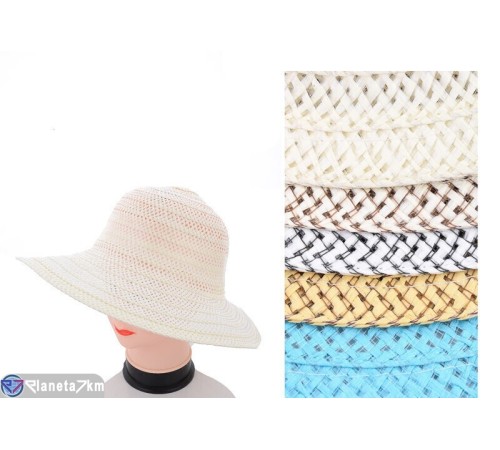 Капелюх жіночий на літо (5 шт. р.сетка 56-58) мікс  "CAROLLA"