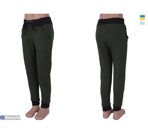 Дитячі спортивні штани на весну/осінь (3 шт. р.сетка One size) зелений  "Kalabok"