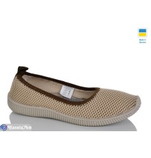 Балетки жіночі на літо (8 пар р.36-41) коричневий  "Korka"