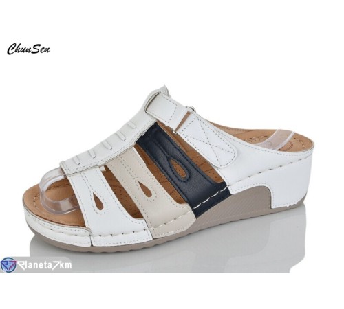 Шлепки жіночі на літо (8 пар р.37-42) білий  "Chunsen"