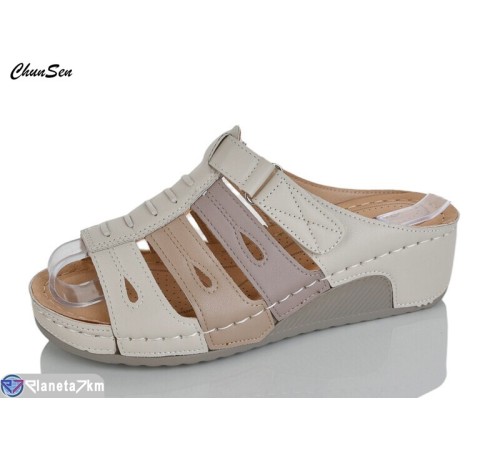 Шлепки жіночі на літо (8 пар р.37-42) бежевий  "Chunsen"