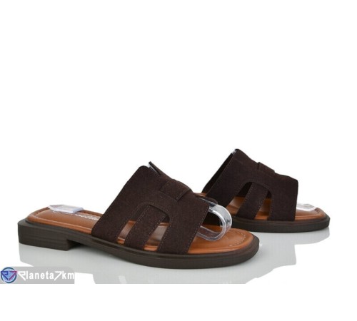 Шлепки жіночі на літо (8 пар р.36-41) коричневий  "LOREDANA"