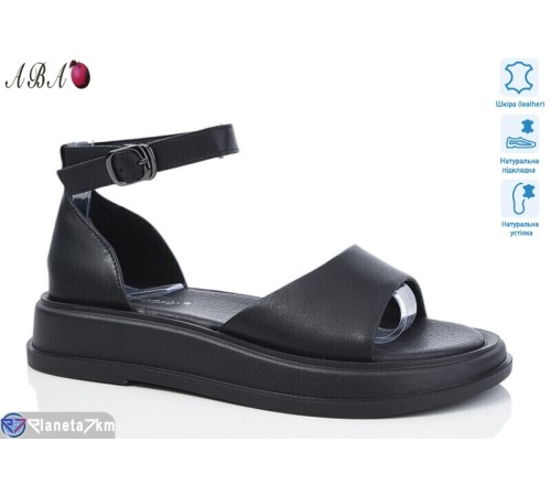 Босоніжки жіночі на літо (8 пар р.36-41) чорний  "Aba"