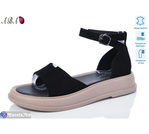 Босоніжки жіночі на літо (8 пар р.36-41) чорний  "Aba"