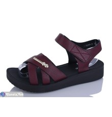 Босоніжки жіночі на літо (8 пар р.37-42) бордовий  "KANGO"