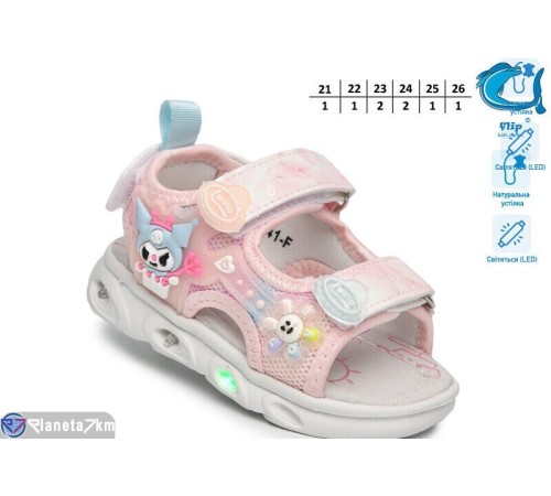 Дитячі босоніжки на літо (8 пар р.21-26) рожевий  "TOMMY"