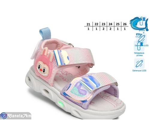 Дитячі босоніжки на літо (8 пар р.21-26) рожевий  "TOMMY"