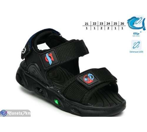 Сандалі дитячі на літо (8 пар р.21-26) чорний  "TOMMY"