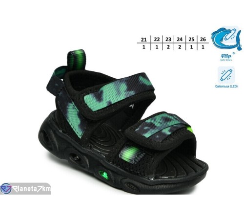 Сандалі дитячі на літо (8 пар р.21-26) чорний  "TOMMY"