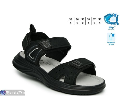 Сандалі дитячі на літо (8 пар р.33-38) чорний  "TOMMY"