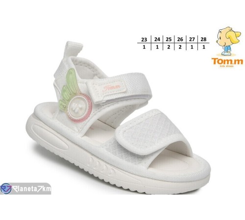 Дитячі босоніжки на літо (8 пар р.23-28) білий  "TOMMY"