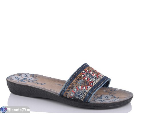 Шлепки жіночі на літо (6 пар р.36-40) синій  "Fuggo"