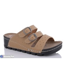 Шлепки жіночі на літо (6 пар р.36-40) коричневий  "Fuggo"