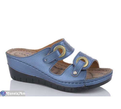 Шлепки жіночі на літо (6 пар р.36-40) синій  "Fuggo"