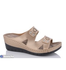 Шлепки жіночі на літо (6 пар р.36-40) золотий  "Fuggo"