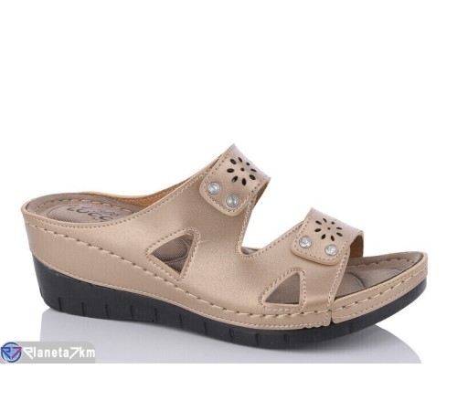 Шлепки жіночі на літо (6 пар р.36-40) золотий  "Fuggo"