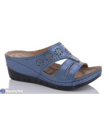 Шлепки жіночі на літо (6 пар р.36-40) синій  "Fuggo"